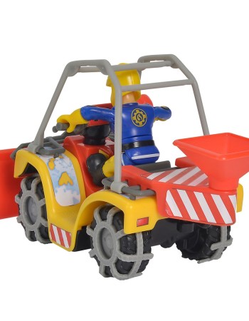 ATV Simba Fireman Sam, Sam Mercury Snow Quad cu lama de zapada, figurina Sam si accesorii