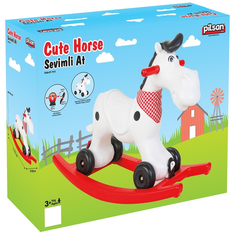 Balansoar pentru copii Pilsan Cute Horse alb