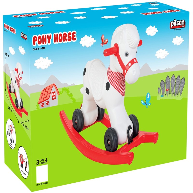 Balansoar pentru copii Pilsan Pony Horse white (ponei alb)