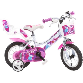 Bicicleta copii Dino Bikes 12' Zana alb si roz (Fairy)
