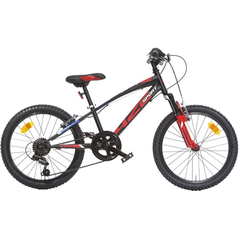 Bicicleta copii Dino Bikes 20' MTB baieti Sport negru cu 6 viteze si suspensie – Perfecta pentru aventuri off-road!