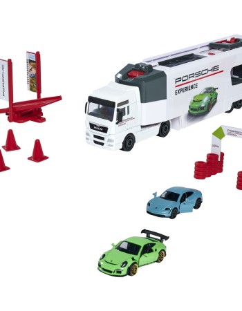 Camion Majorette MAN Tgx Porsche Experience cu 2 masinute