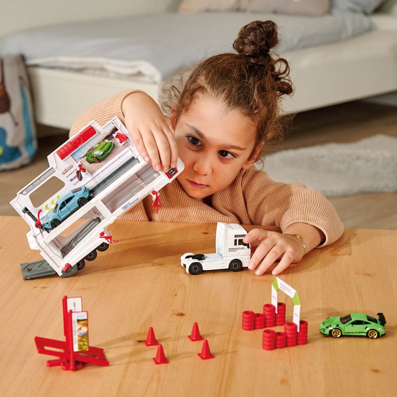 Camion Majorette MAN Tgx Porsche Experience cu 2 masinute