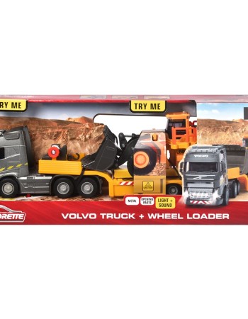 Camion Majorette Volvo cu remorca si buldozer
