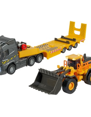 Camion Majorette Volvo cu remorca si buldozer