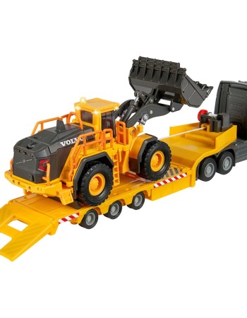 Camion Majorette Volvo cu remorca si buldozer
