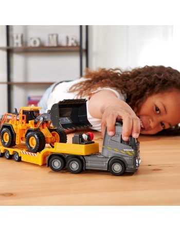 Camion Majorette Volvo cu remorca si buldozer