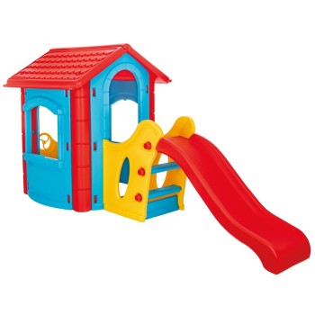 Casuta cu tobogan pentru copii Pilsan Happy House blue (albastra)