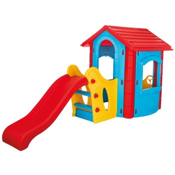 Casuta cu tobogan pentru copii Pilsan Happy House blue (albastra)