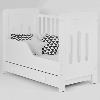 Margine de siguranta pentru patut din lemn 120x28 cm alb