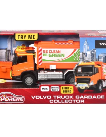 Masina de gunoi Majorette Volvo Garbge Collector cu tomberon