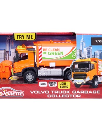 Masina de gunoi Majorette Volvo Garbge Collector cu tomberon