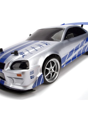 Masina Jada Toys Fast and Furious Nissan Skyline GTR Drift cu anvelope si telecomanda