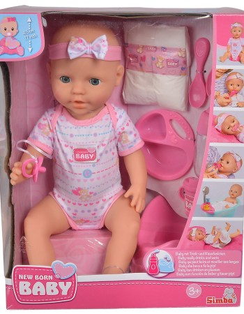 Papusa Simba New Born Baby, Baby Doll 43 cm cu accesorii