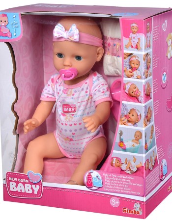 Papusa Simba New Born Baby, Baby Doll 43 cm cu accesorii