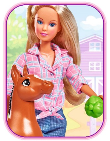 Papusa Simba Steffi Love Little Horse 29 cm cu figurina si accesorii