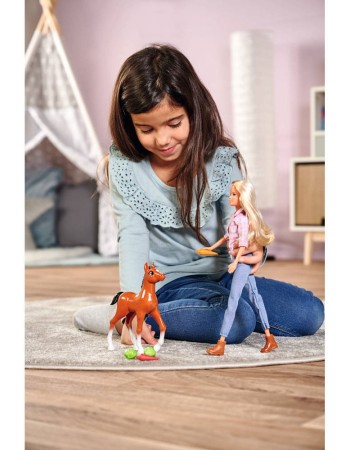 Papusa Simba Steffi Love Little Horse 29 cm cu figurina si accesorii