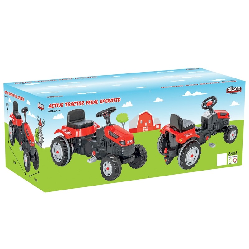 Tractor cu pedale Pilsan Active 07-314 – Verde, de la 3 ani