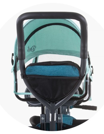 Tricicleta gemeni Chipolino Duet Mint – Design fresh si unisex pentru doi copii de la 18 luni