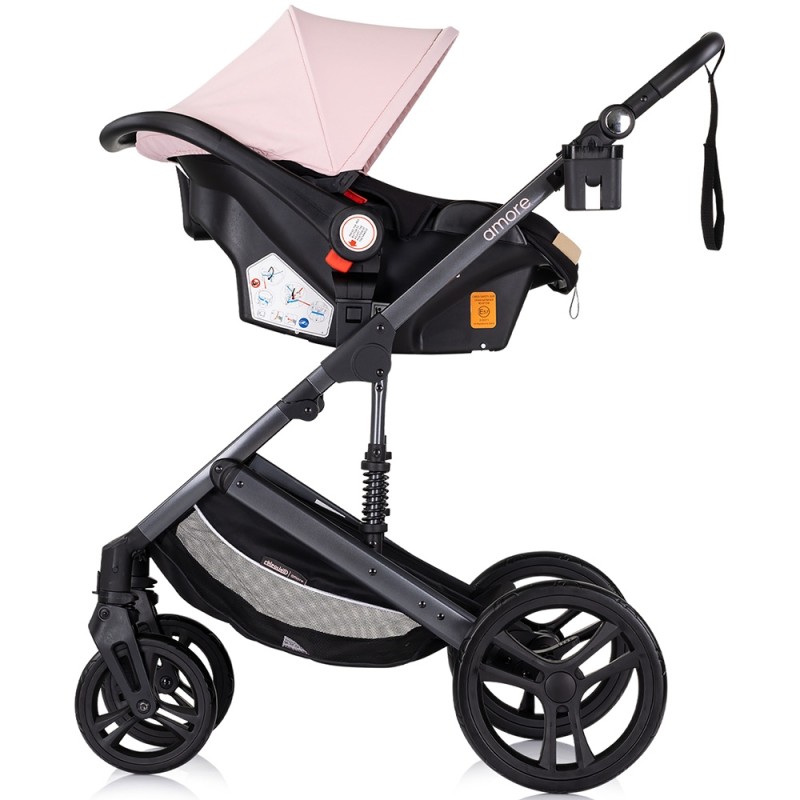 Carucior Chipolino Amore 3 in 1 pink marshmallow – Sistem complet de calatorie de la nastere pana la 22 kg!