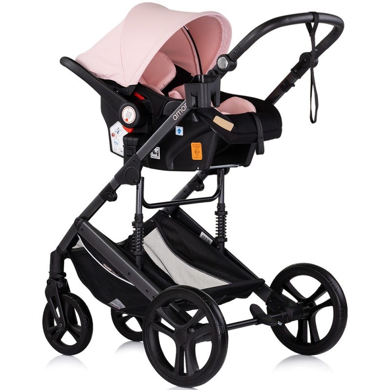 Carucior Chipolino Amore 3 in 1 pink marshmallow – Sistem complet de calatorie de la nastere pana la 22 kg!