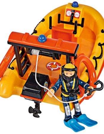Barca Simba Fireman Sam (Pompierul Sam) Neptune 20 cm cu figurina si accesorii