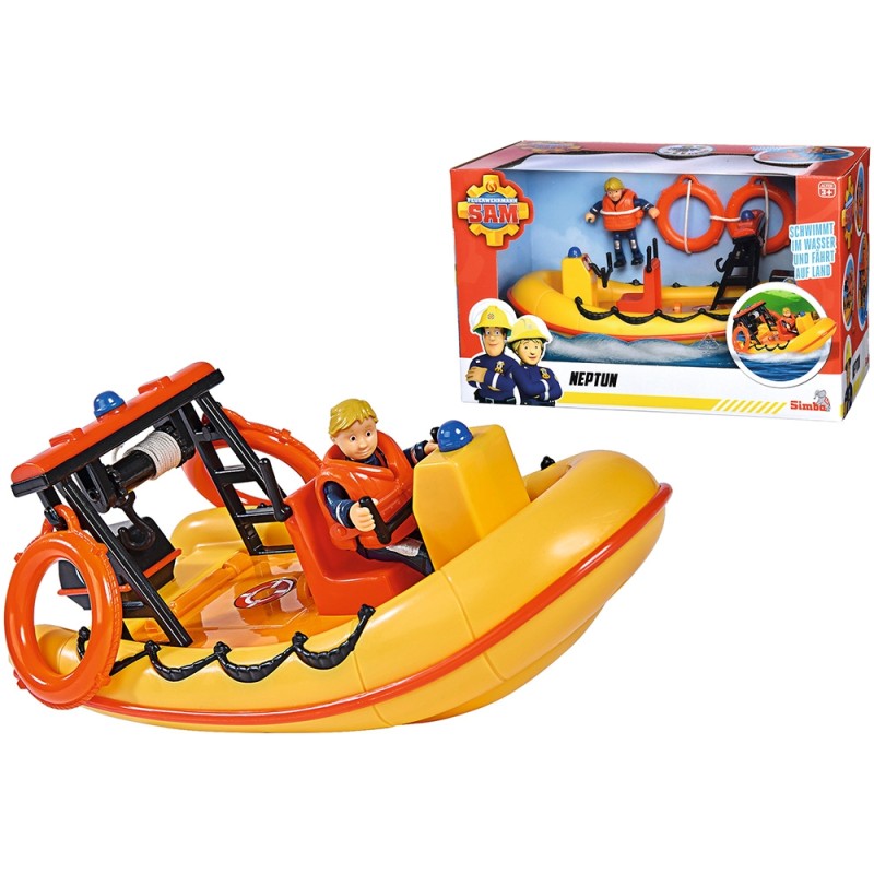 Barca Simba Fireman Sam (Pompierul Sam) Neptune 20 cm cu figurina si accesorii