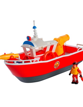 Barca Simba Fireman Sam Titan Fireboat 32 cm cu figurina si accesorii