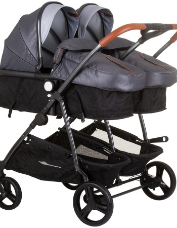 Carucior gemeni Chipolino Duo Smart 2 in 1 silver grey