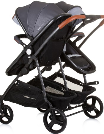 Carucior gemeni Chipolino Duo Smart 2 in 1 silver grey