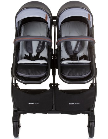 Carucior gemeni Chipolino Duo Smart 2 in 1 silver grey