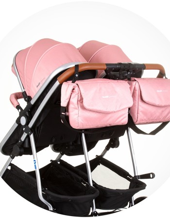 Carucior gemeni Chipolino Duo Smart 3 in 1 flamingo