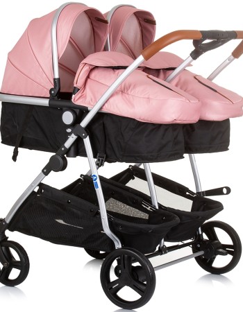 Carucior gemeni Chipolino Duo Smart 3 in 1 flamingo