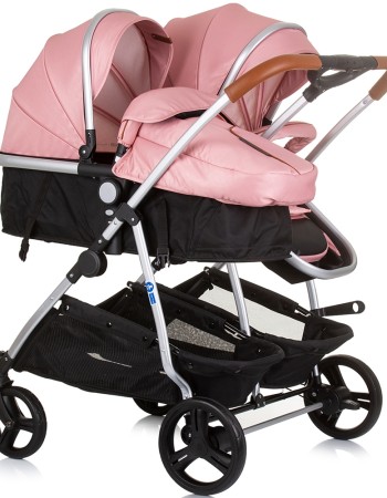 Carucior gemeni Chipolino Duo Smart 3 in 1 flamingo