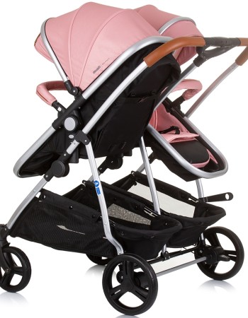 Carucior gemeni Chipolino Duo Smart 3 in 1 flamingo