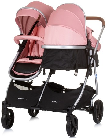 Carucior gemeni Chipolino Duo Smart 3 in 1 flamingo