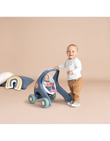 Carucior pentru papusi Smoby Baby Walker 3 in 1 cu papusa