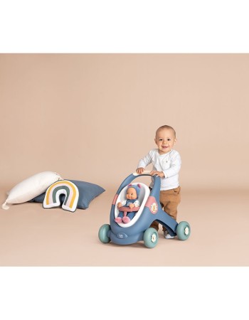 Carucior pentru papusi Smoby Baby Walker 3 in 1 cu papusa