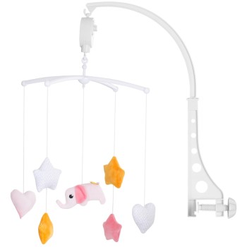 Carusel muzical pentru patut Chipolino Pink elephant (elefant roz)