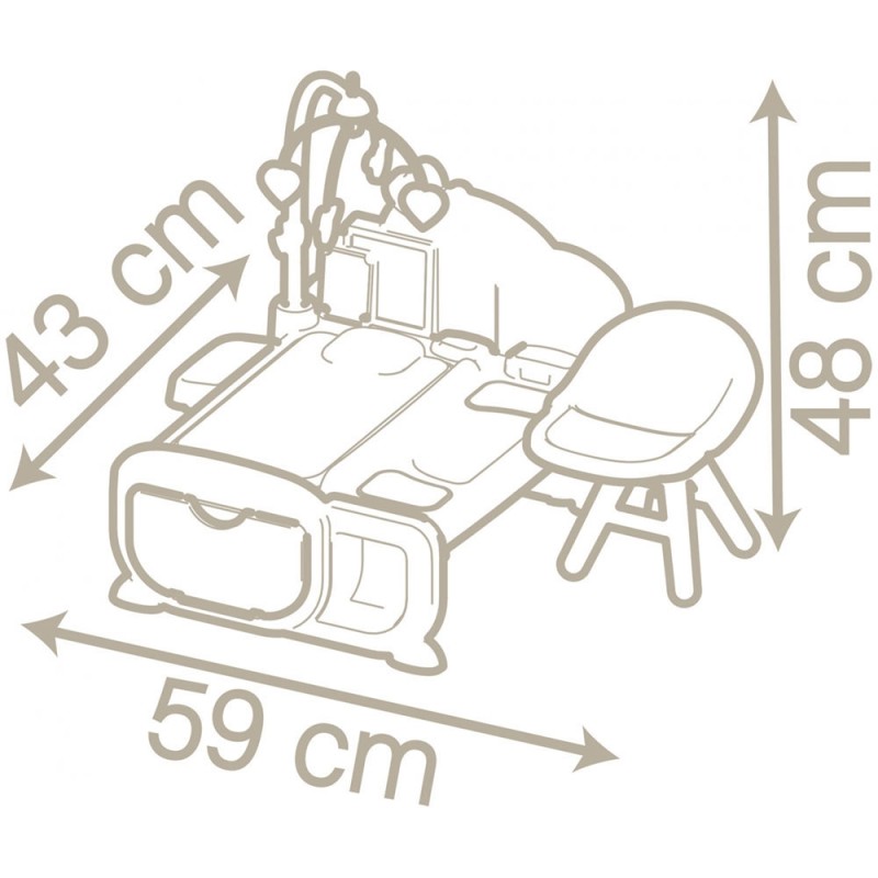 Centru de ingrijire pentru papusi Smoby Baby Nurse Cocoon Nursery crem cu accesorii