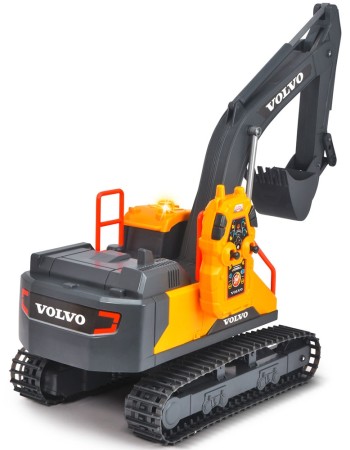 Excavator Dickie Toys Volvo Mining Excavator 60 cm cu telecomanda, lumini si sunete gri