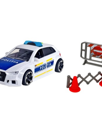 Masina de politie Dickie Toys Audi RS3 1:32 15 cm cu lumini, sunete si accesorii