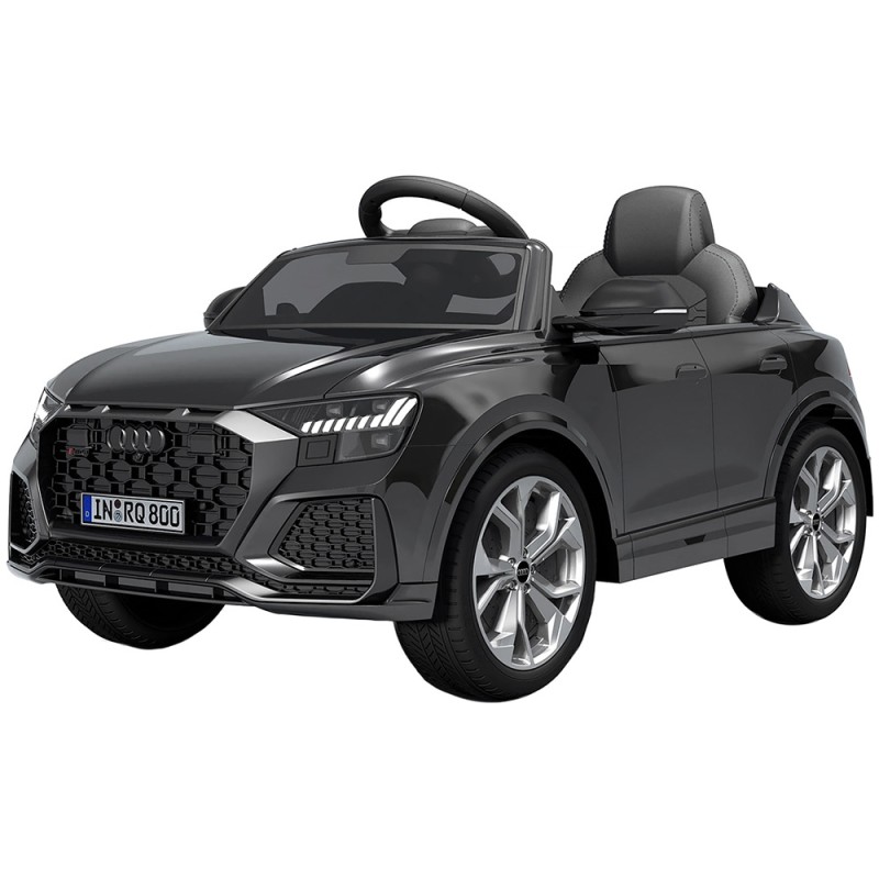 Masinuta electrica Chipolino Audi RS Q8 cu scaun din piele si roti EVA black (negru)