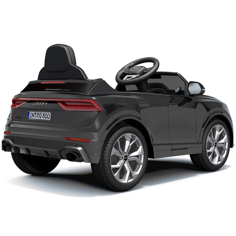 Masinuta electrica Chipolino Audi RS Q8 cu scaun din piele si roti EVA black (negru)