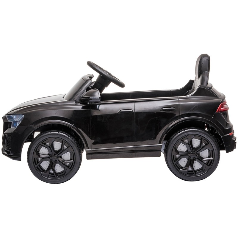 Masinuta electrica Chipolino Audi RS Q8 cu scaun din piele si roti EVA black (negru)