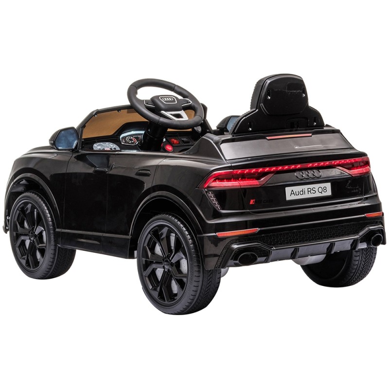 Masinuta electrica Chipolino Audi RS Q8 cu scaun din piele si roti EVA black (negru)