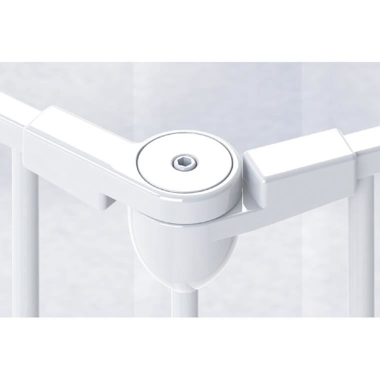 Tarc modular de siguranta cu 3 panouri + usa NOMA N94054 – Metal alb, 79–197 cm