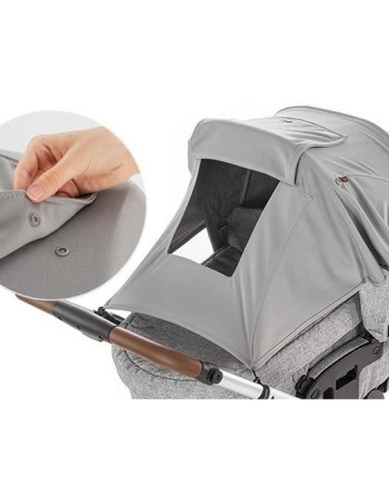 Parasolar premium pentru carucioare bebelusi, protectie solara UPF 50+, gri, Reer ShineSafe Premium