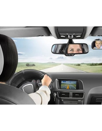 Oglinda de siguranta auto cu LED pentru monitorizare bebelusi, prindere pe tetiera, Reer BabyView 86101