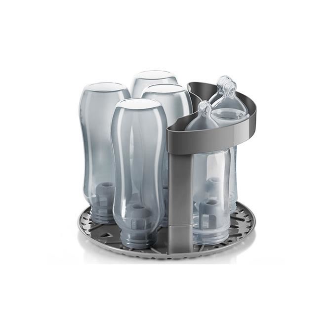 Sterilizator biberoane cu abur fierbinte in 10 minute, oprire automata, capacitate 6 biberoane, gri, VapoMat S, Reer 36021